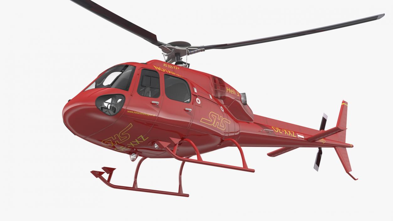 Aviation Services Helicopter Eurocopter AS355 Rigged 3D