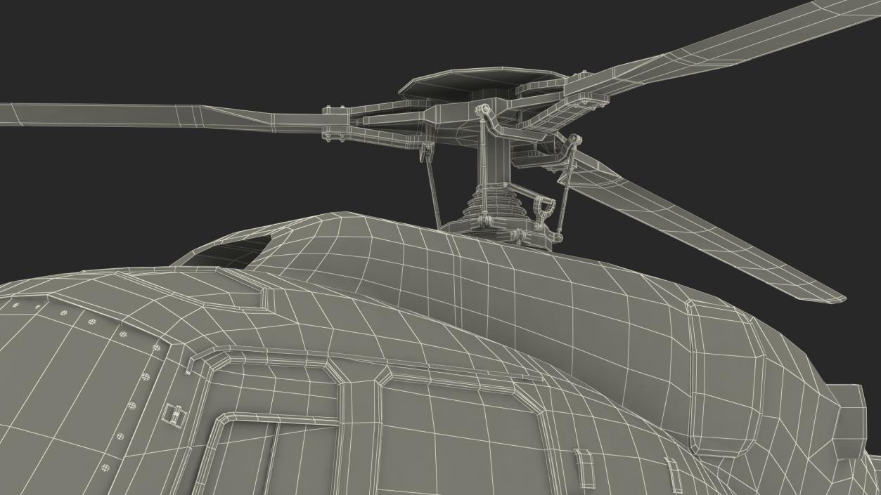 Aviation Services Helicopter Eurocopter AS355 Rigged 3D