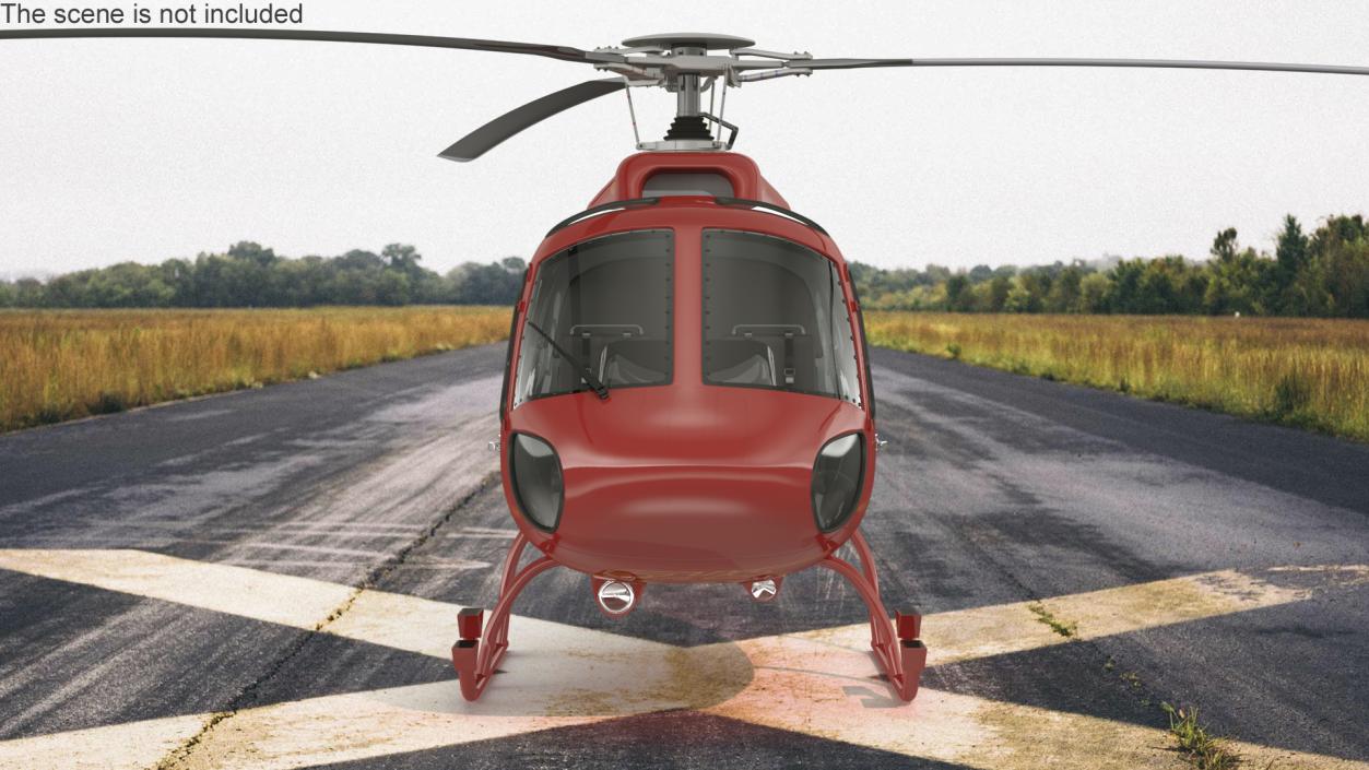 Aviation Services Helicopter Eurocopter AS355 Rigged 3D