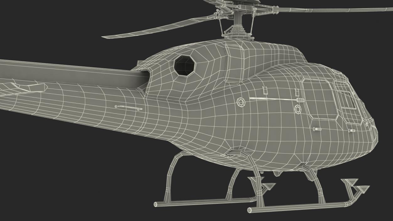 Aviation Services Helicopter Eurocopter AS355 Rigged 3D