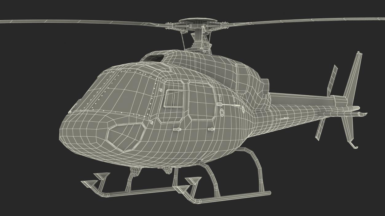 Aviation Services Helicopter Eurocopter AS355 Rigged 3D