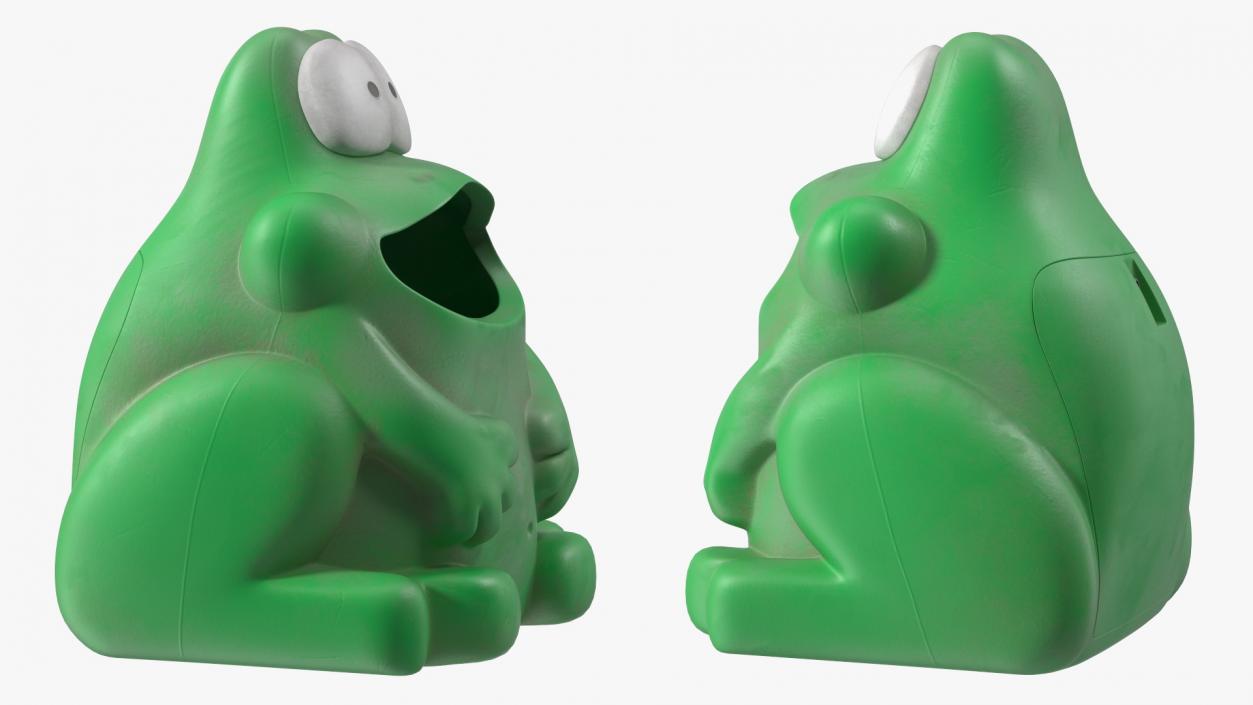 3D Used Frog-Shaped Trash Can