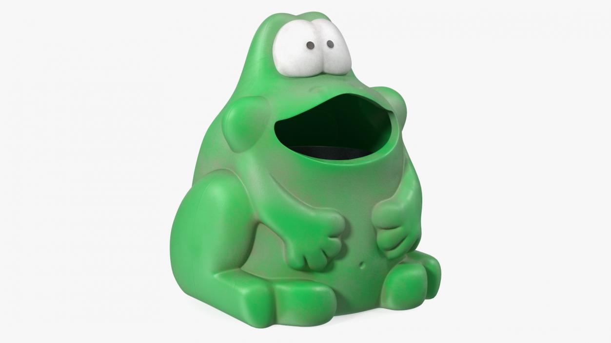 3D Used Frog-Shaped Trash Can