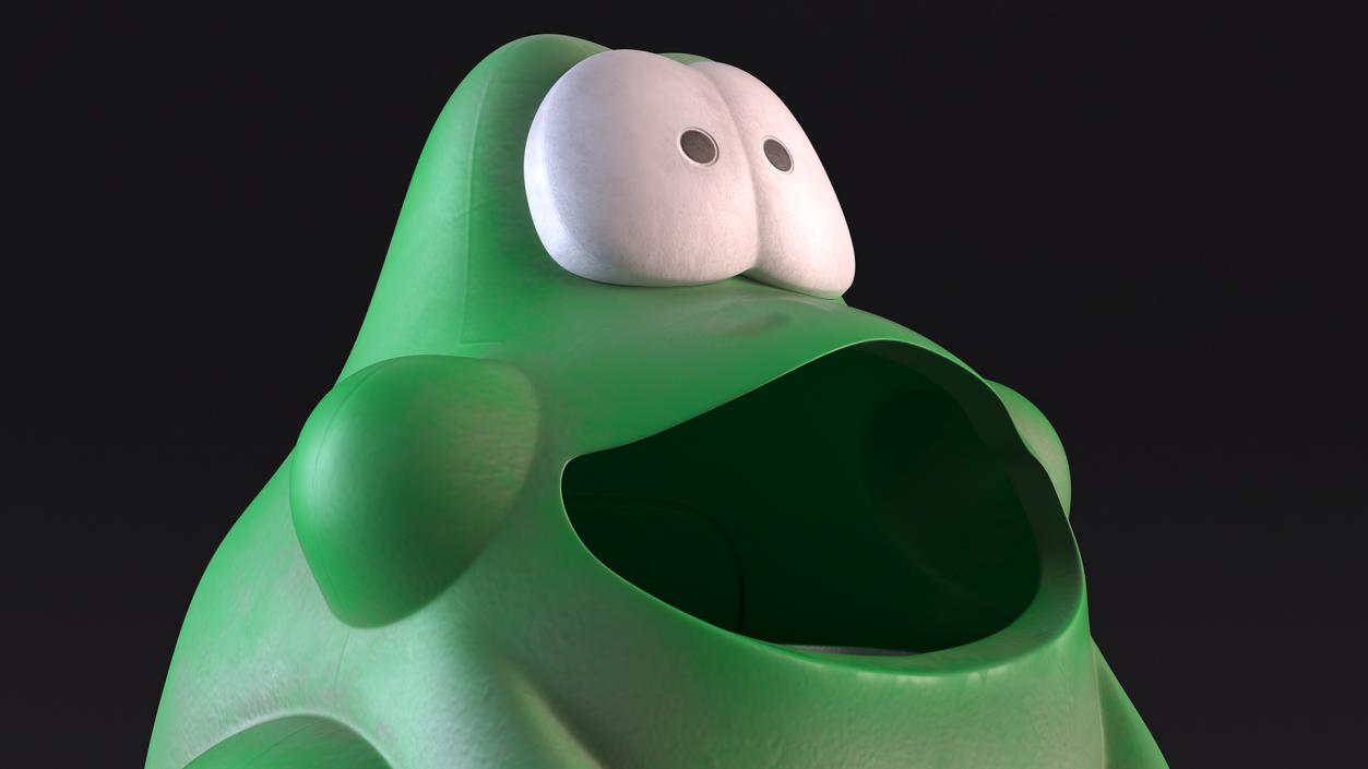 3D Used Frog-Shaped Trash Can