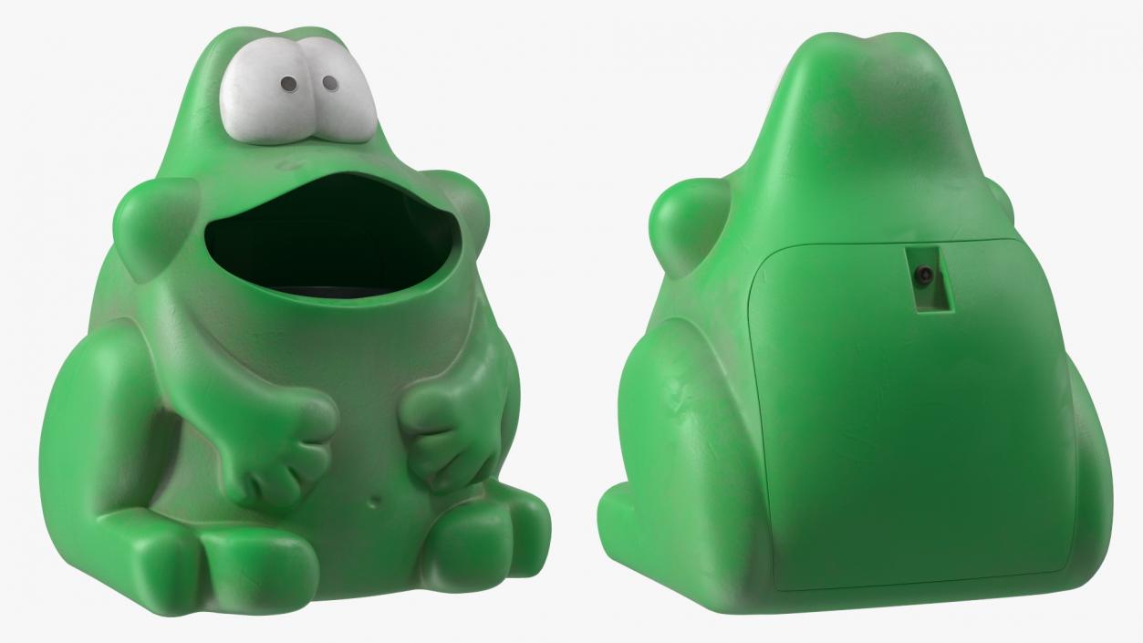 3D Used Frog-Shaped Trash Can