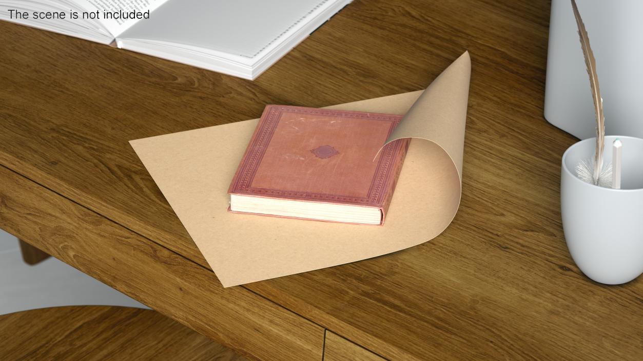 Curled Brown Paper Sheet 3D model