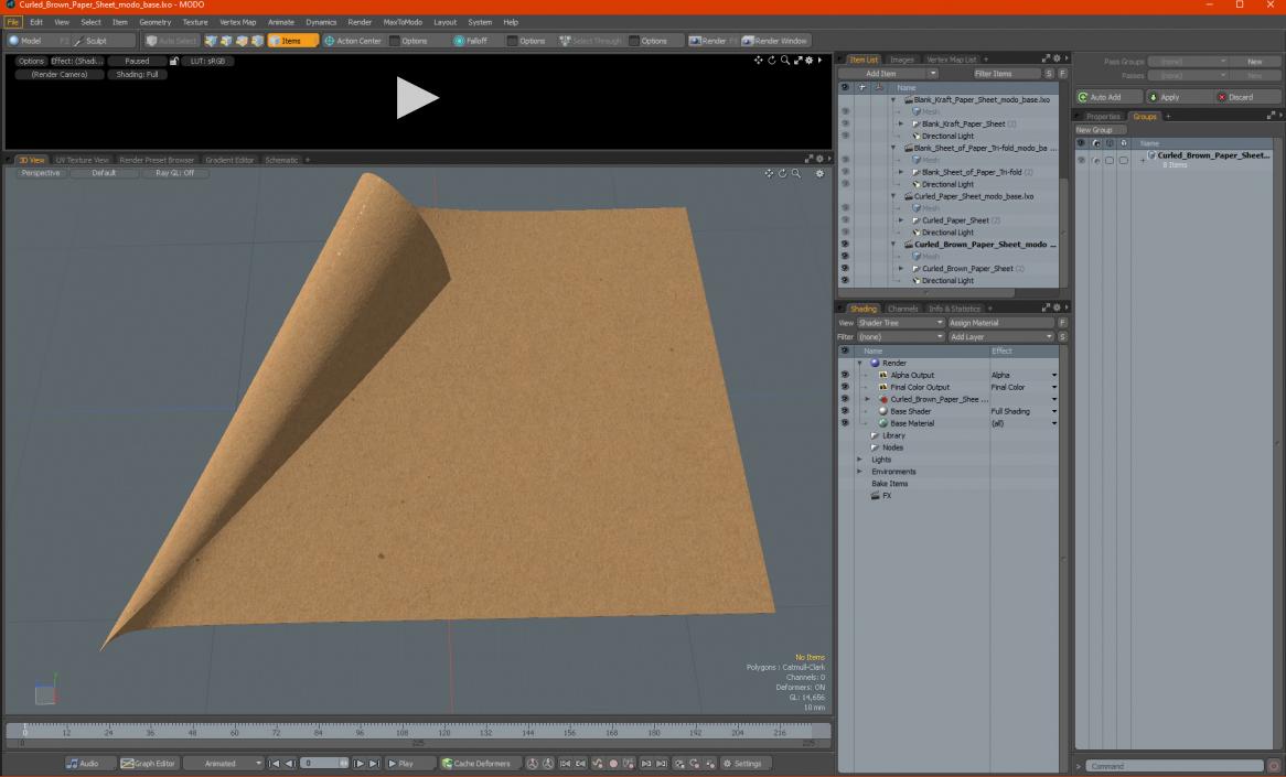 Curled Brown Paper Sheet 3D model