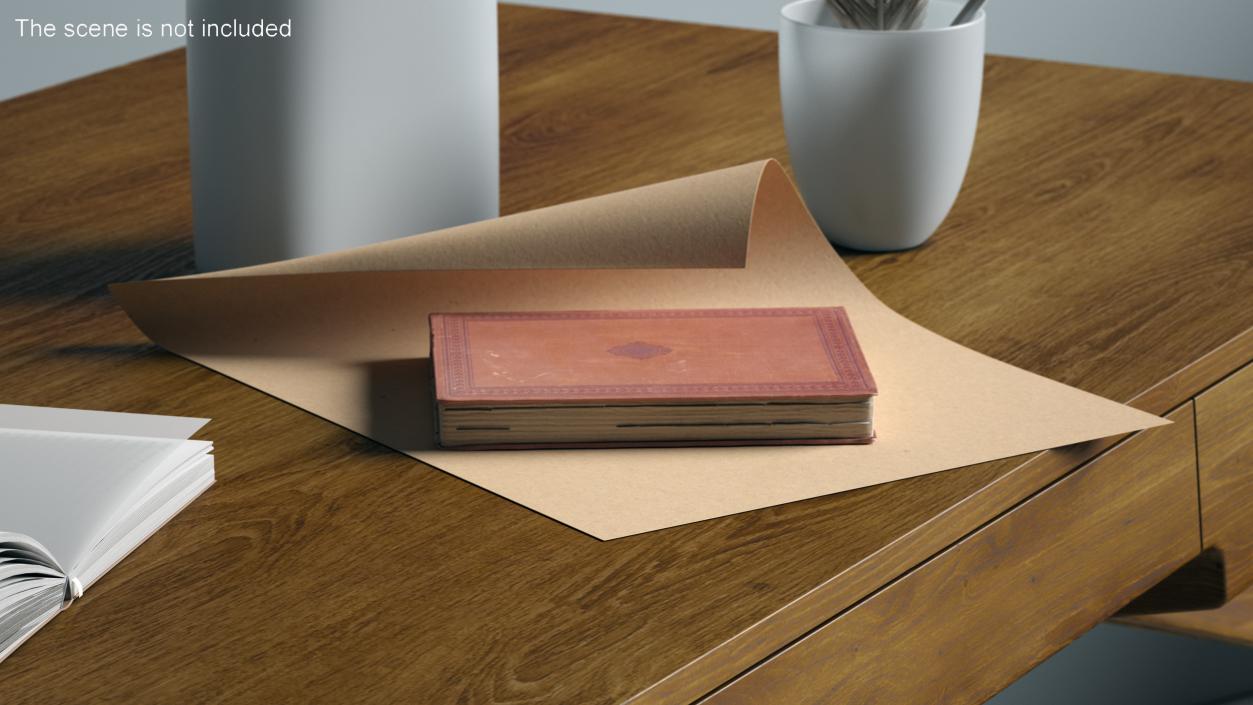 Curled Brown Paper Sheet 3D model