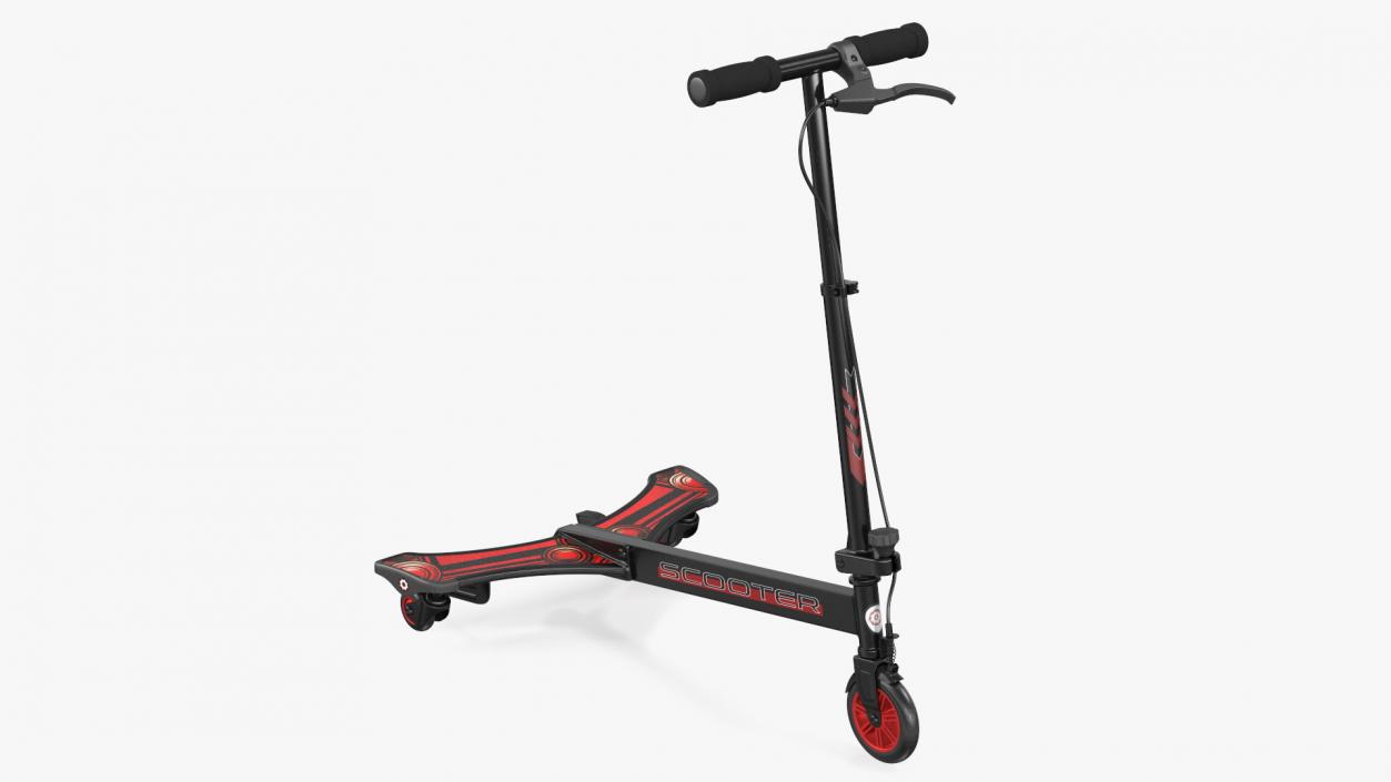 PowerWing Scooter Black Red 3D