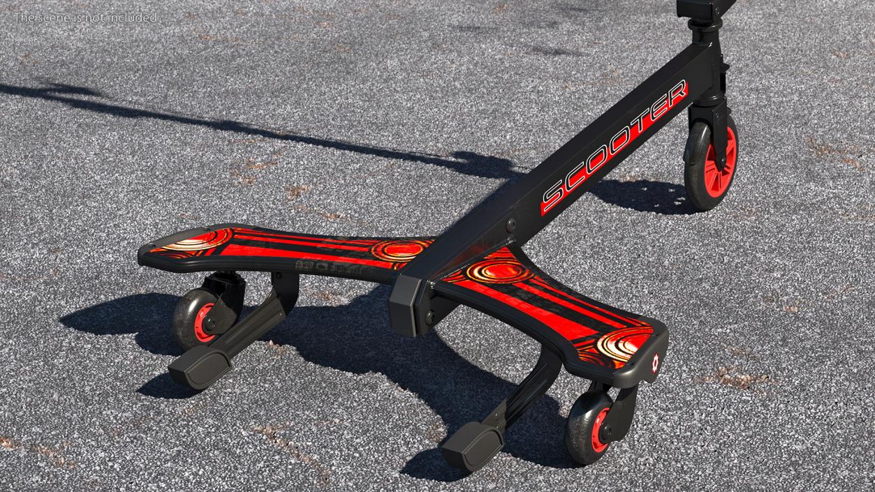 PowerWing Scooter Black Red 3D