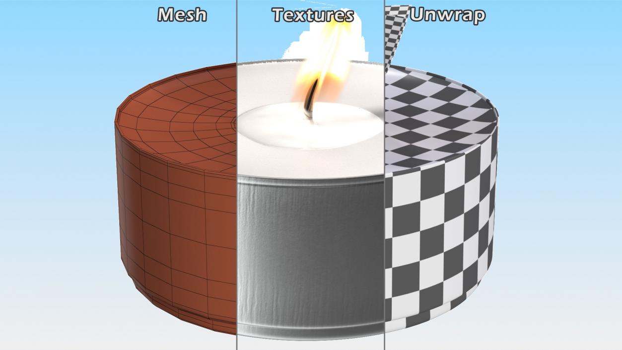 3D Lighted Tea Candle model