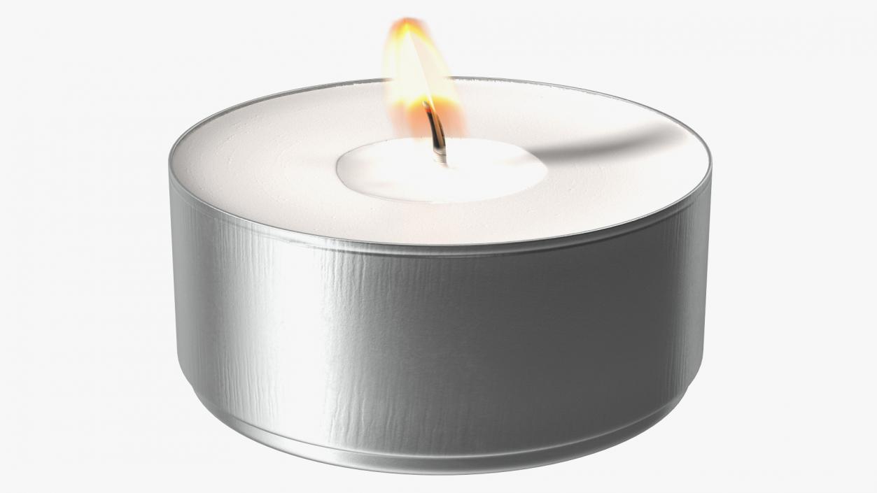 3D Lighted Tea Candle model