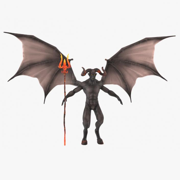 Devil Character with Trident Rigged for Maya 3D model