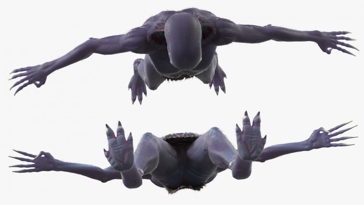 3D model Scary Creature Fur Rigged