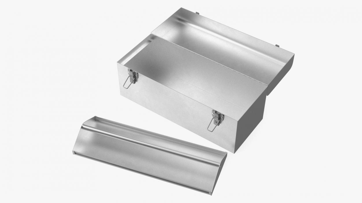 Toolbox Metallic Open Empty 3D