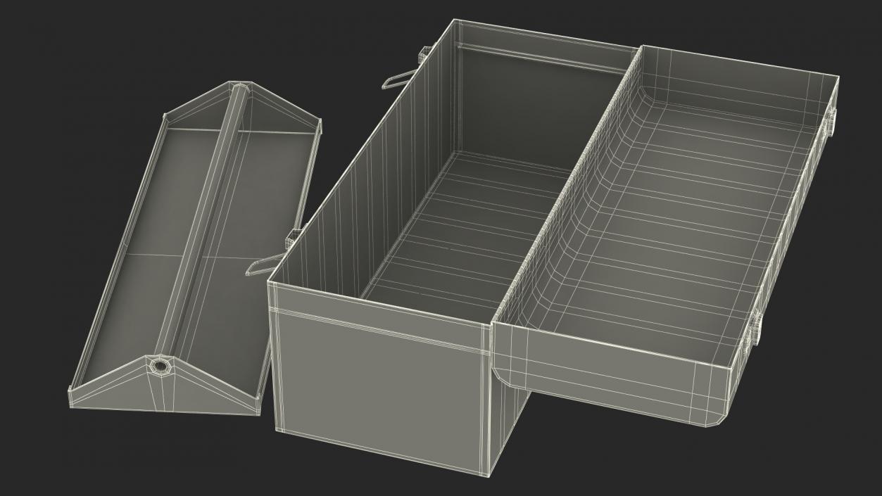 Toolbox Metallic Open Empty 3D