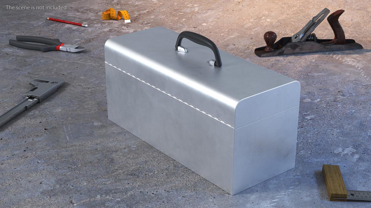 Toolbox Metallic Open Empty 3D