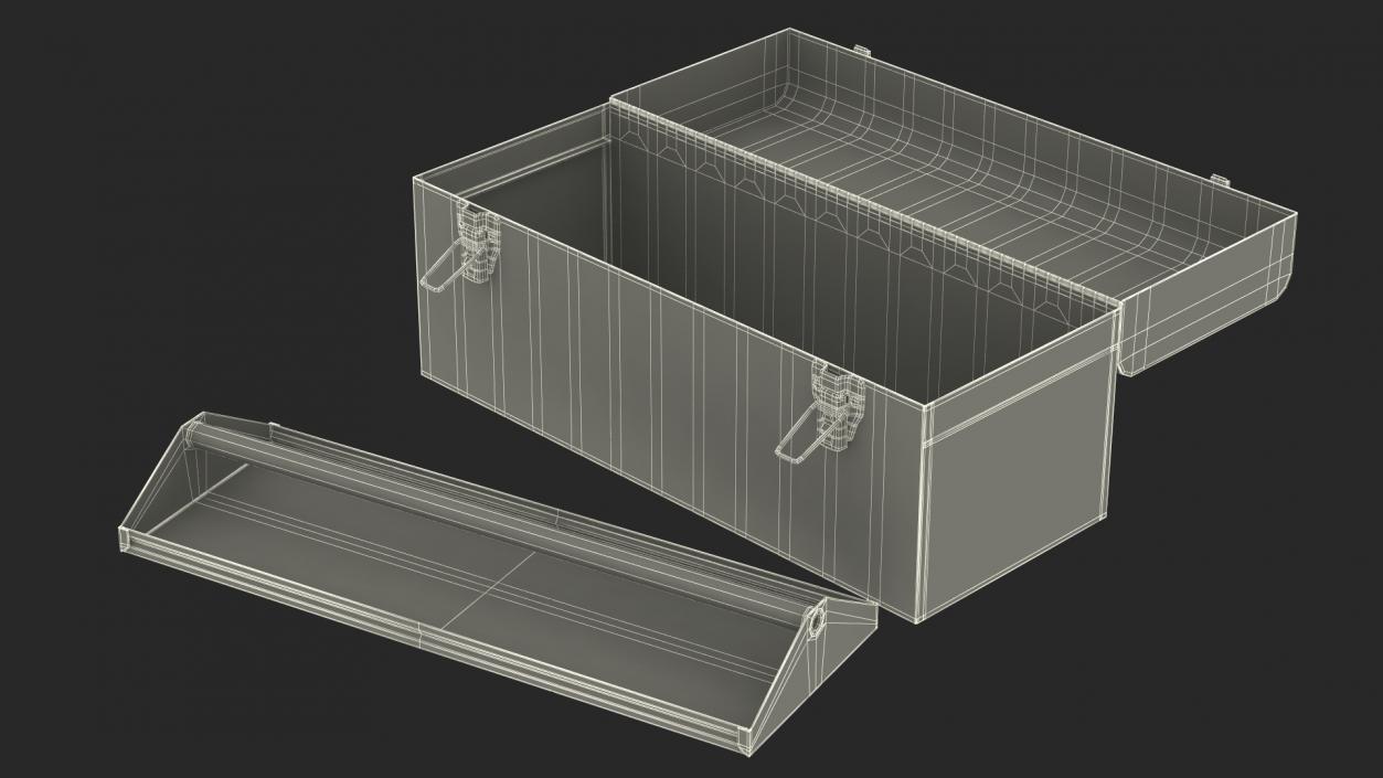 Toolbox Metallic Open Empty 3D