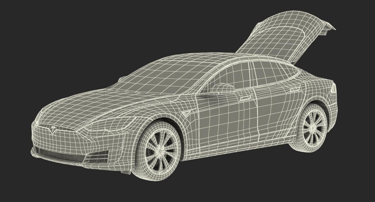 3D Tesla Model S 60 2017 Rigged model