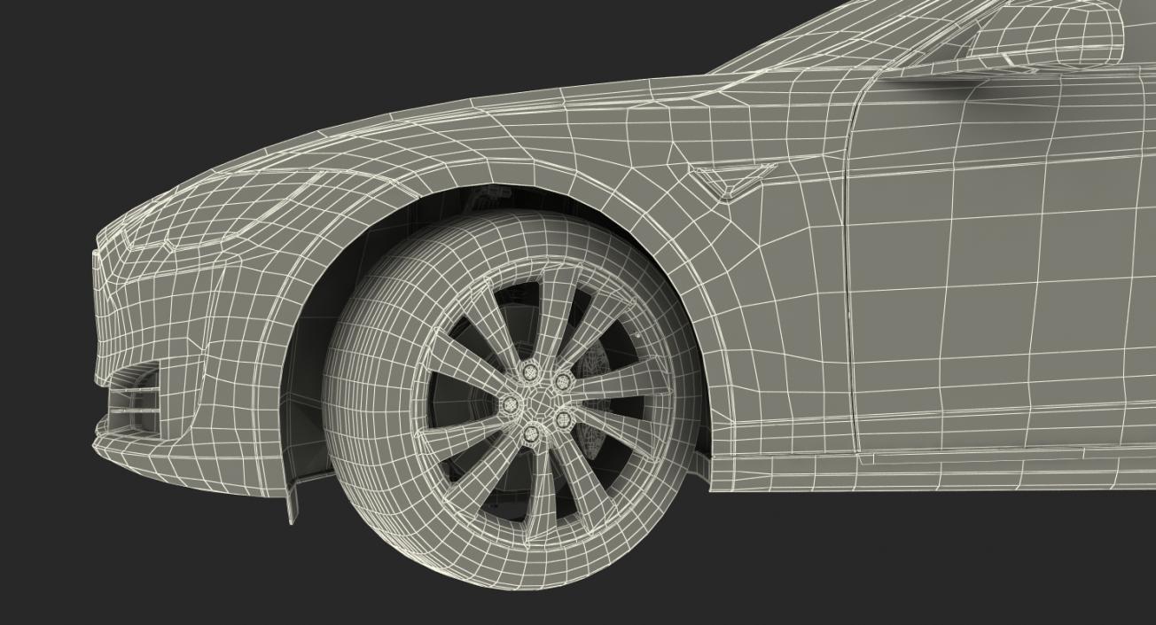 3D Tesla Model S 60 2017 Rigged model