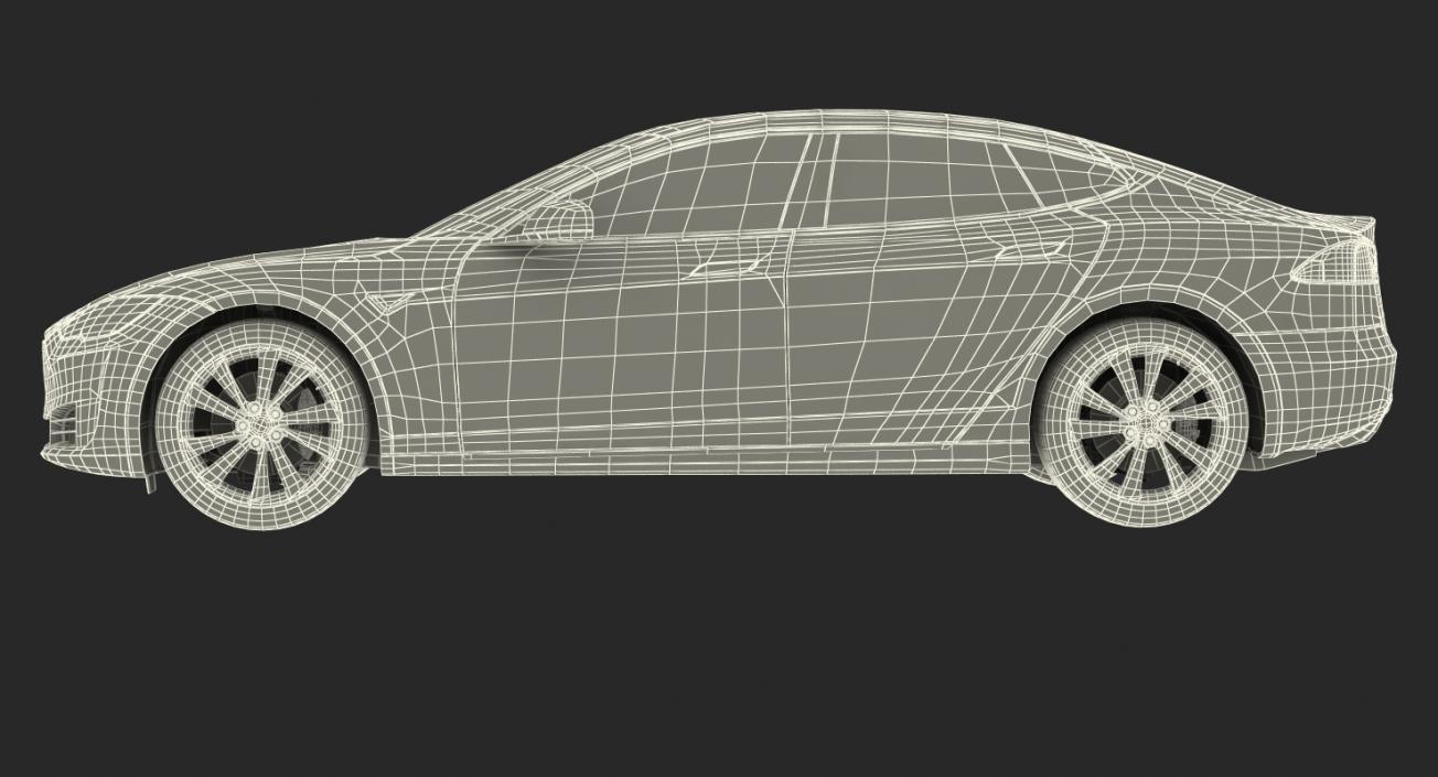 3D Tesla Model S 60 2017 Rigged model
