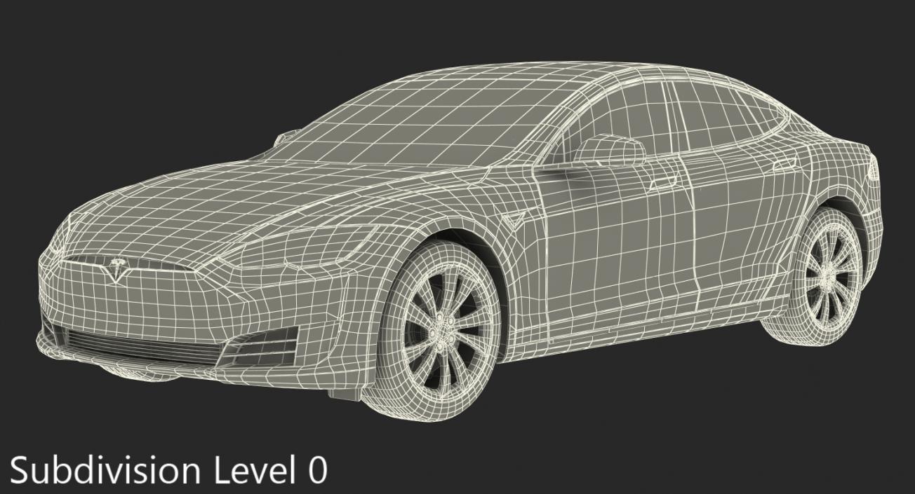 3D Tesla Model S 60 2017 Rigged model