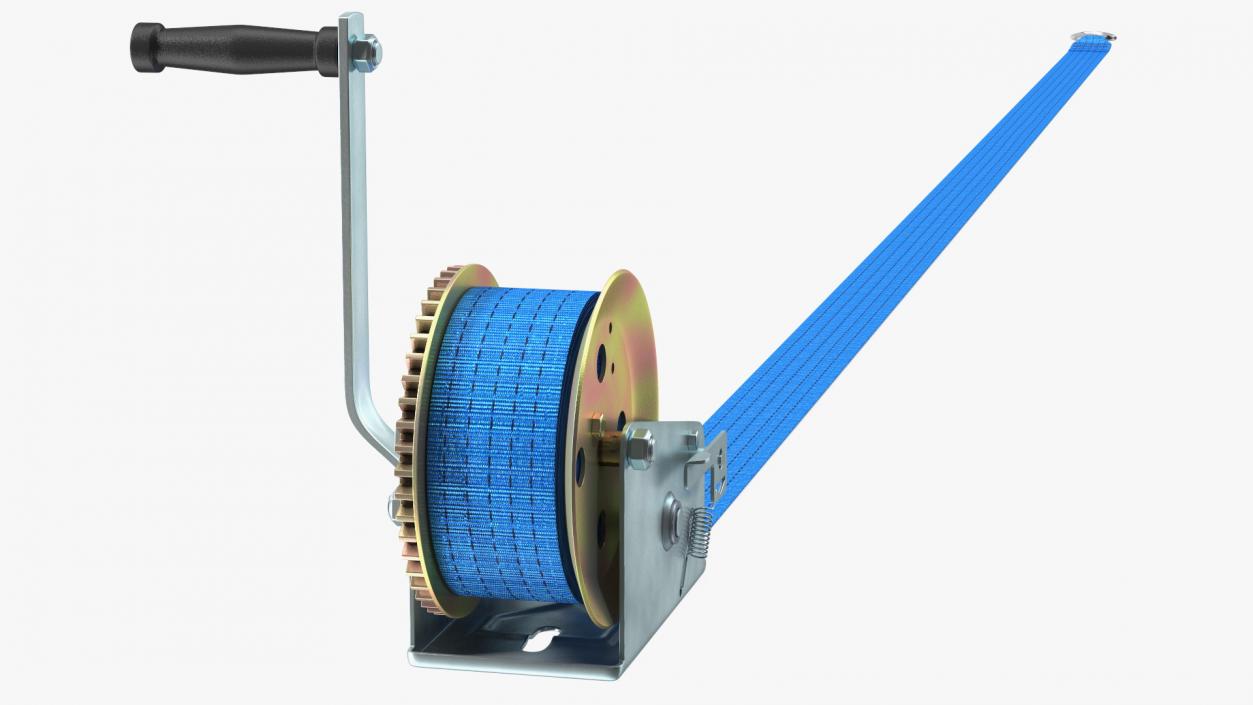 Heavy Duty Hand Winch with Polyester Strap 3D