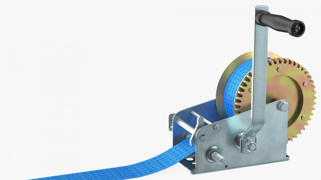 Heavy Duty Hand Winch with Polyester Strap 3D