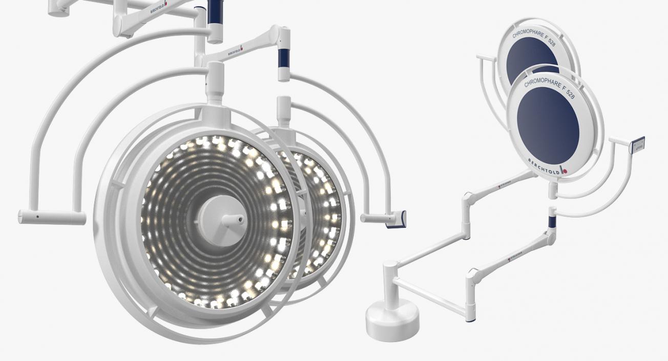 3D model Berchtold Chromophare Ceiling Mount Surgical Lighting System