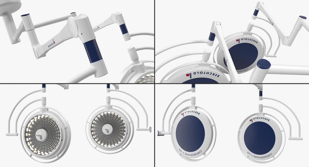 3D model Berchtold Chromophare Ceiling Mount Surgical Lighting System