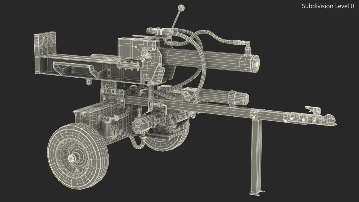 3D model Hydraulic Lumberjack Log Splitter Rigged