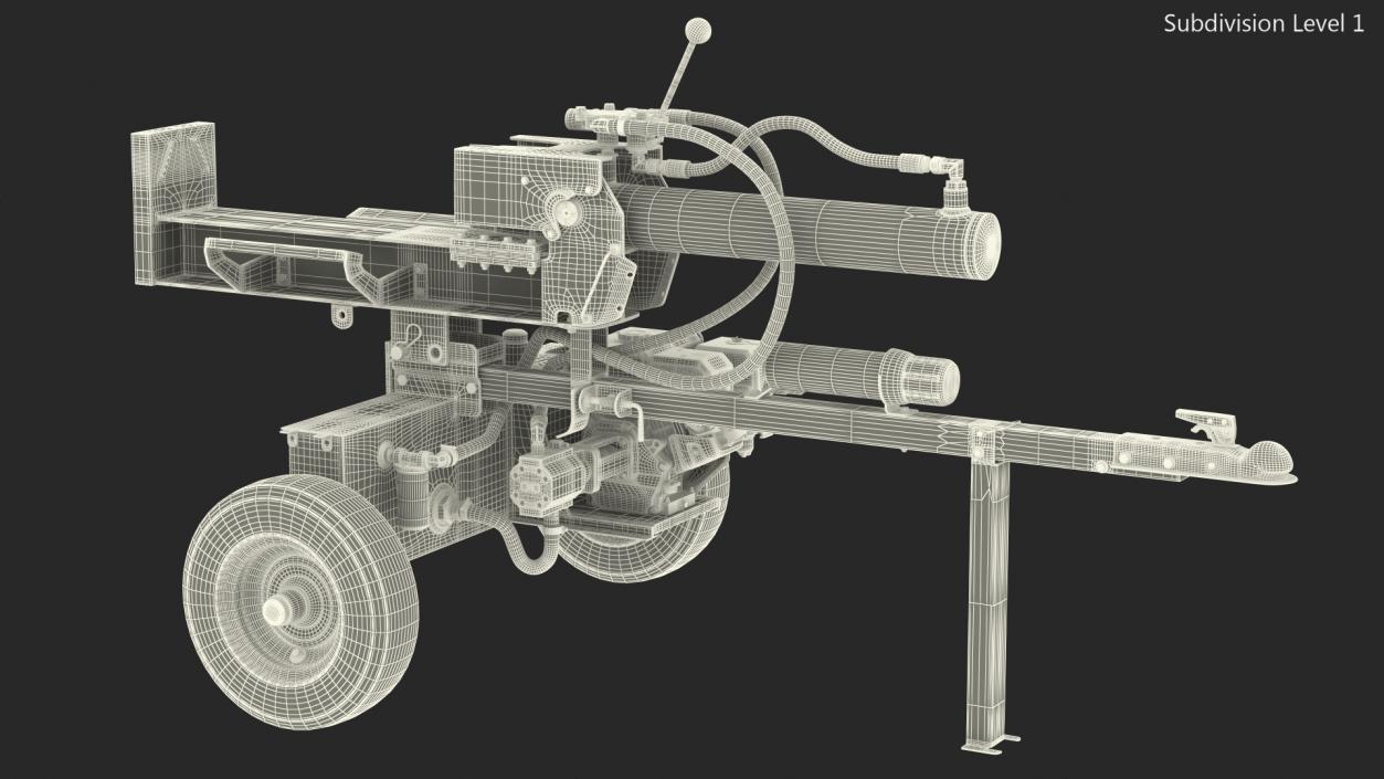 3D model Hydraulic Lumberjack Log Splitter Rigged