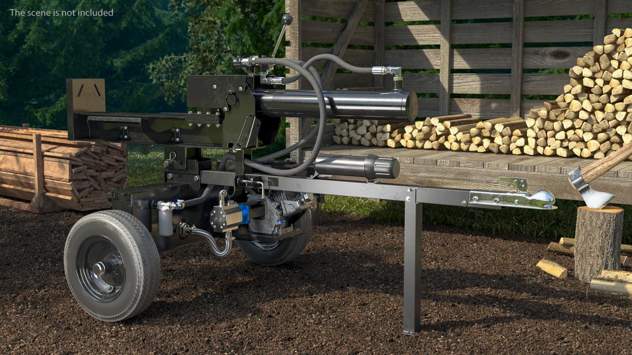 3D model Hydraulic Lumberjack Log Splitter Rigged