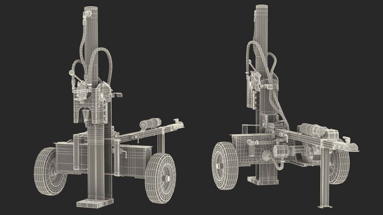 3D model Hydraulic Lumberjack Log Splitter Rigged