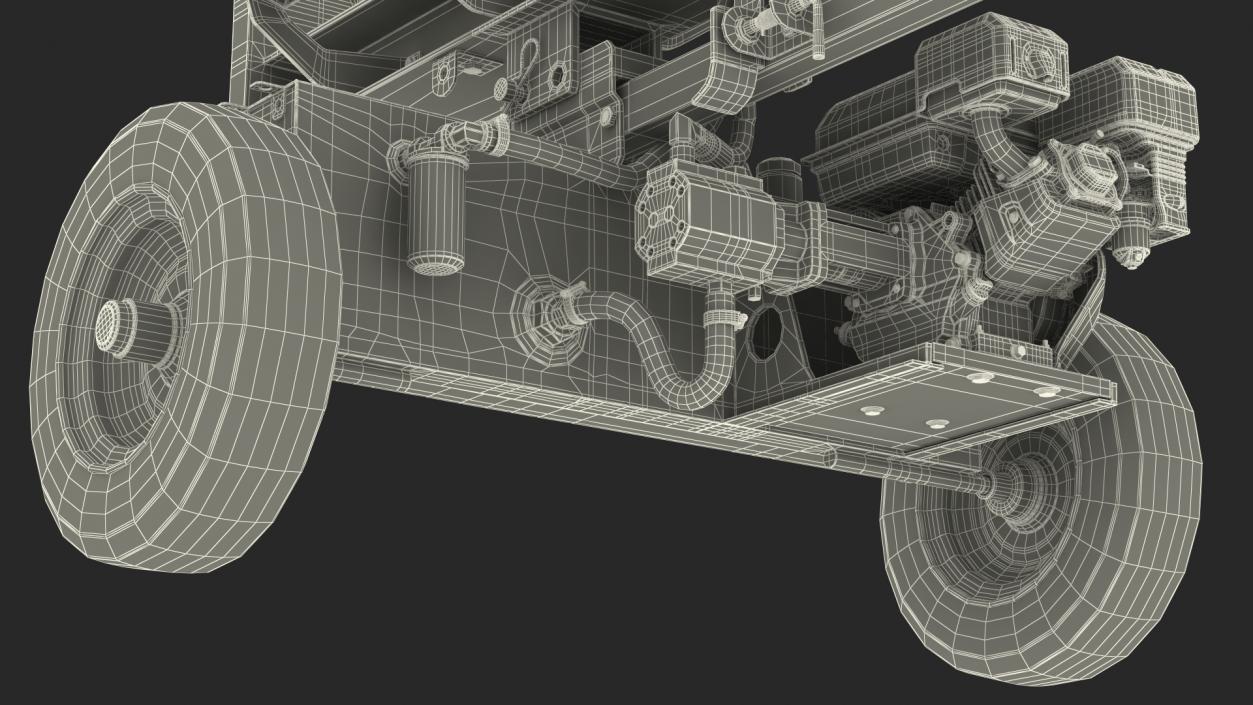 3D model Hydraulic Lumberjack Log Splitter Rigged