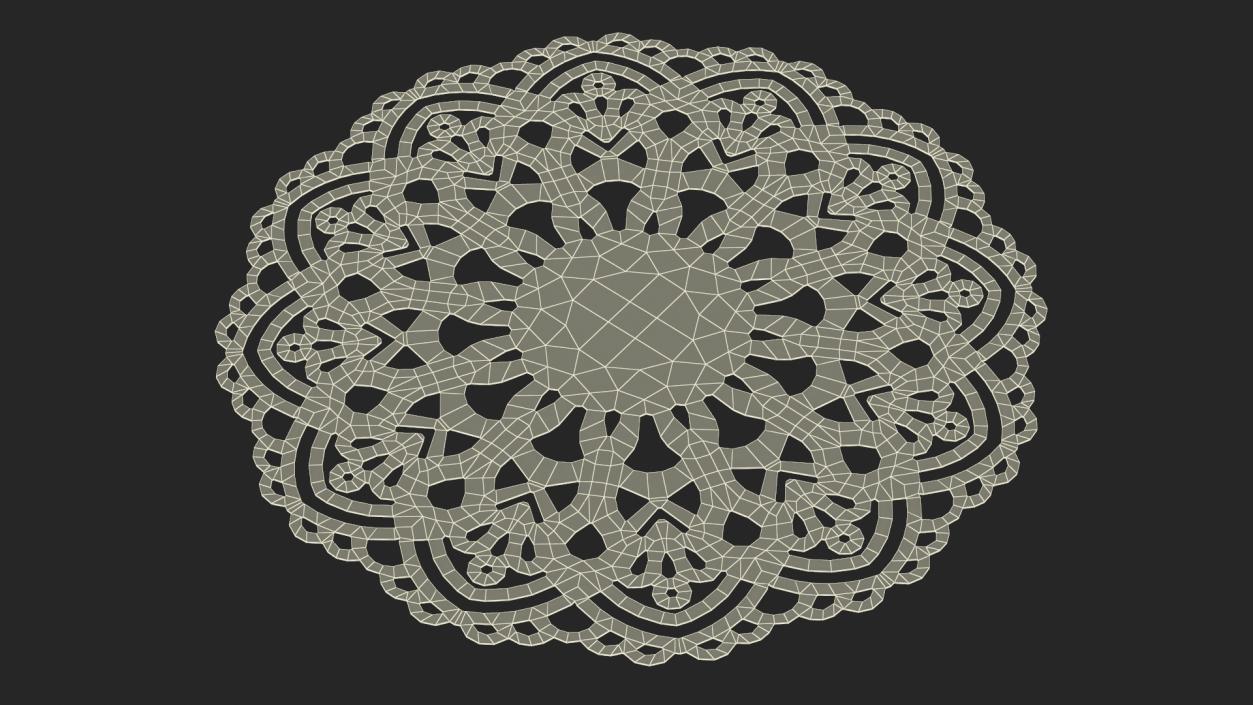 3D Round Paper Lace Doily Red