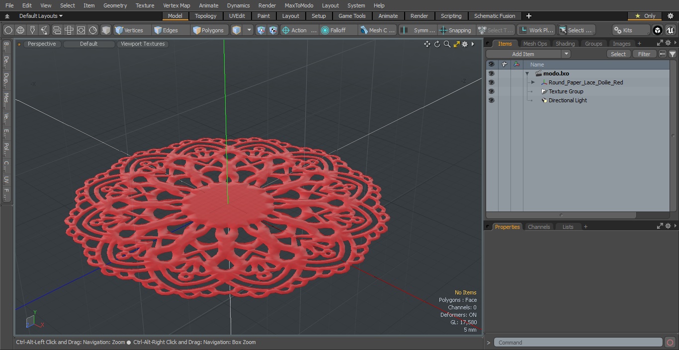 3D Round Paper Lace Doily Red