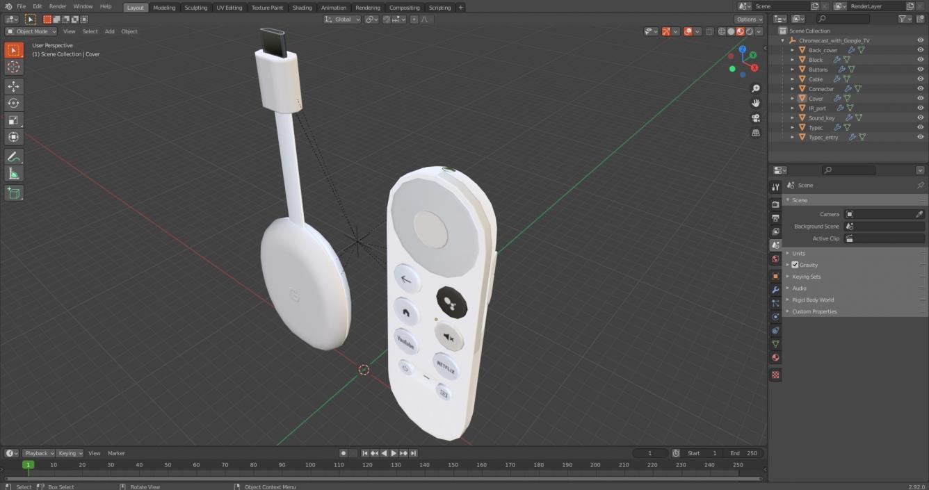 3D model Chromecast with Google TV