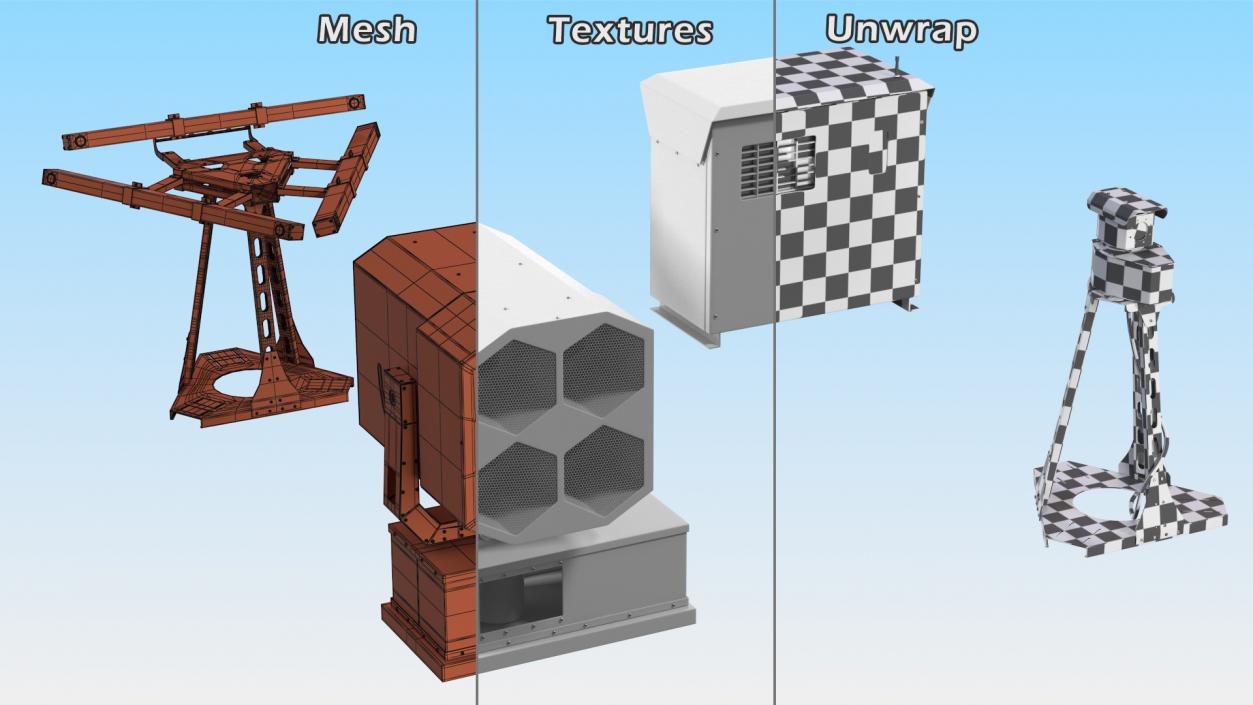 3D Airport Bird Collision Avoidance System Set model