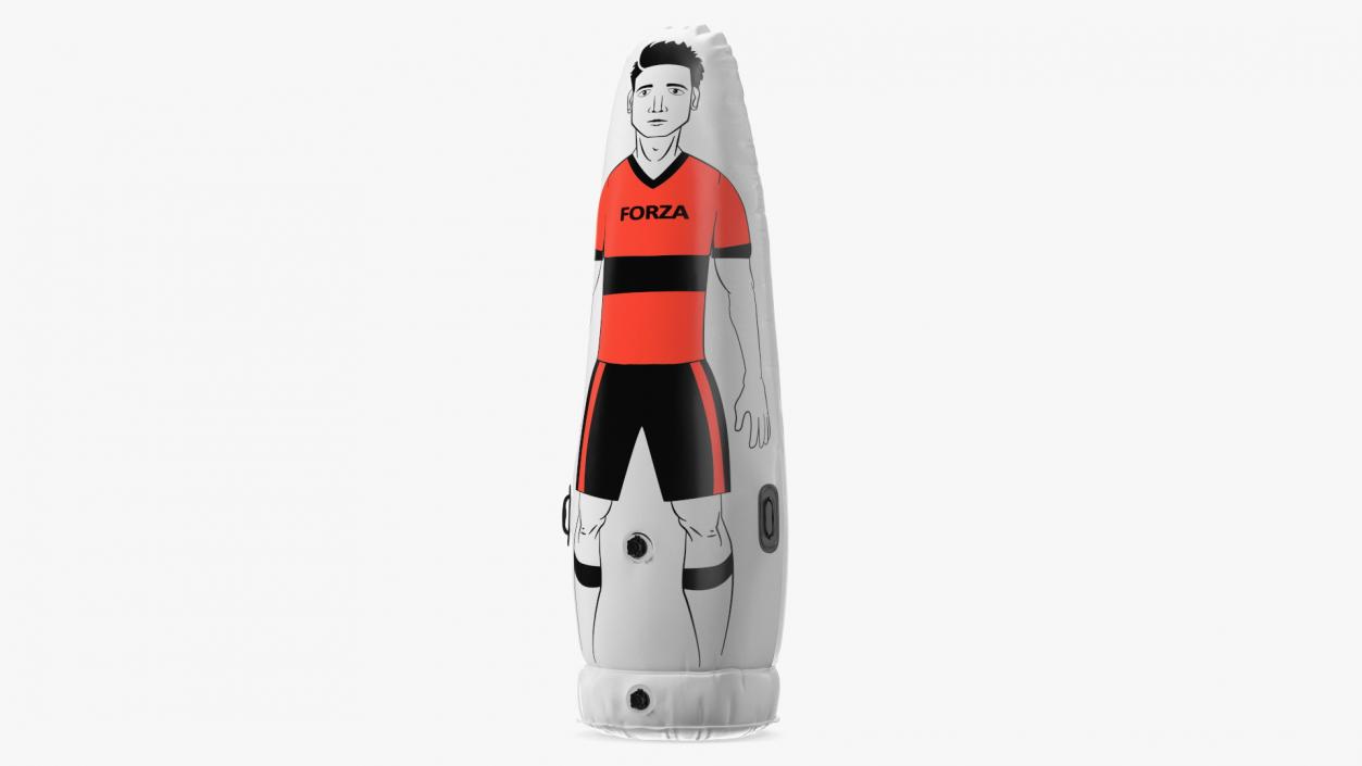 3D model Soccer Kick Training Dummy Senior Red T-shirt