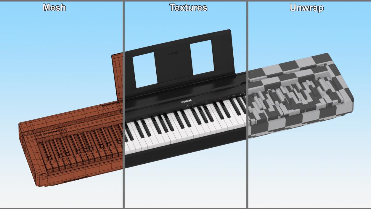 Digital Piano Yamaha P45 3D model