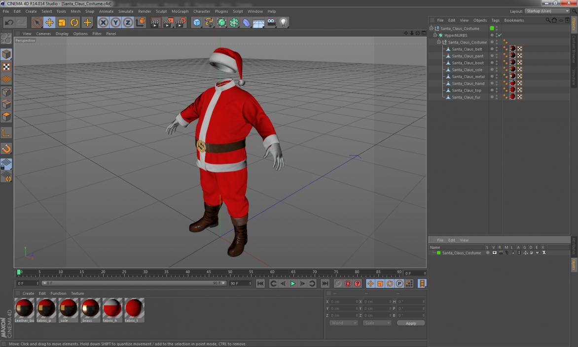 Santa Claus Costume 3D model