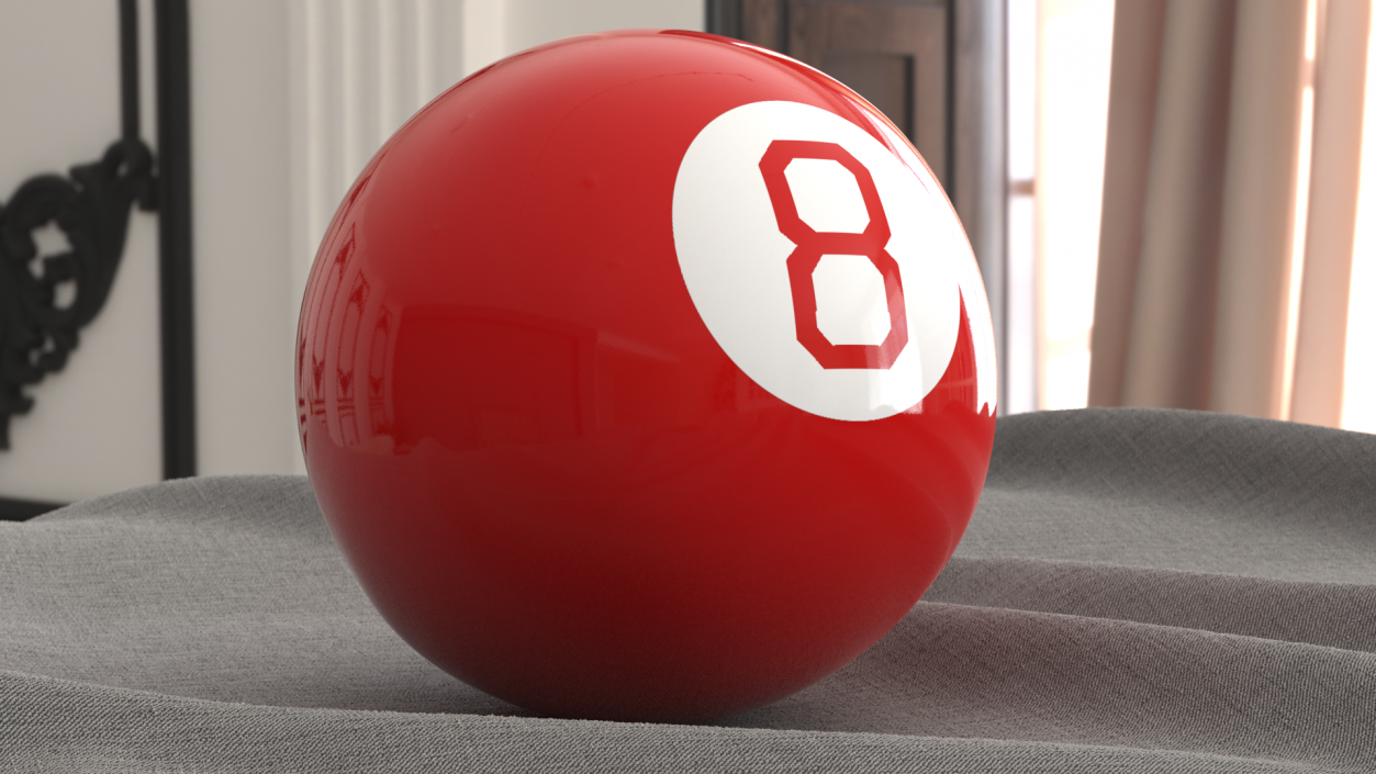 3D Red Magic 8 Ball