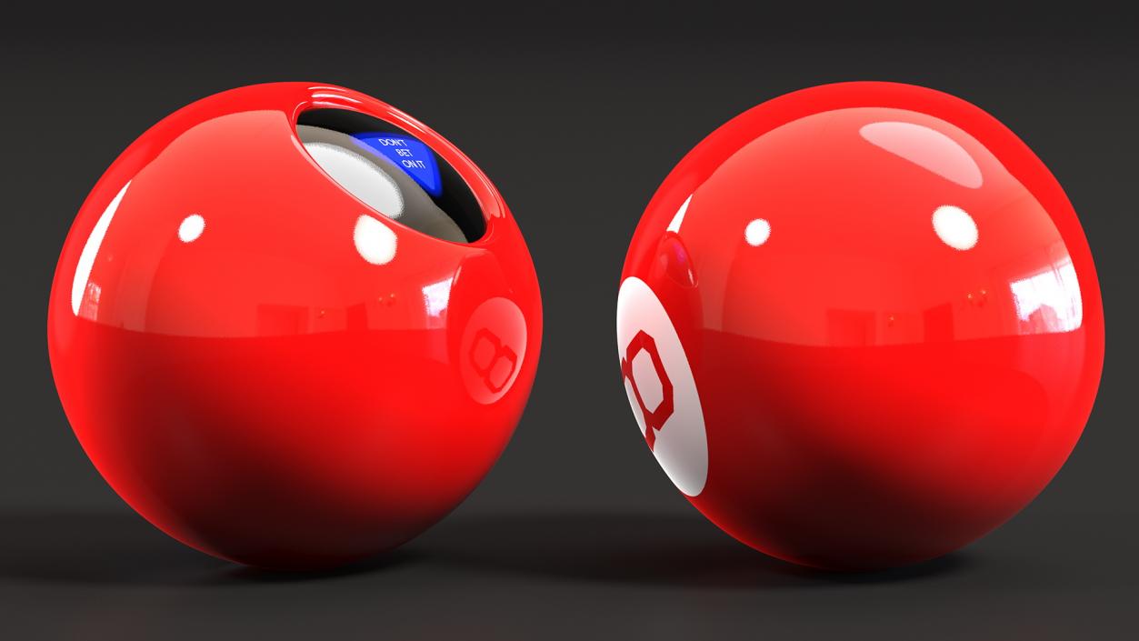 3D Red Magic 8 Ball