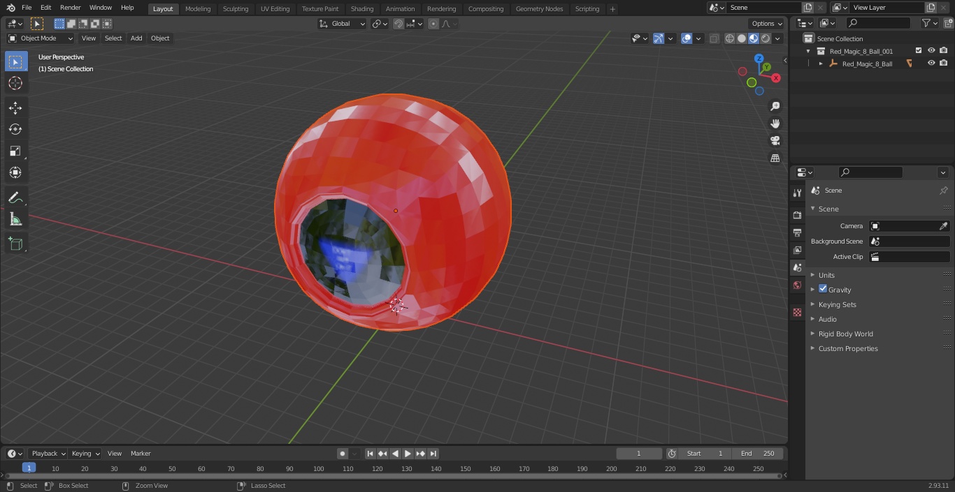 3D Red Magic 8 Ball