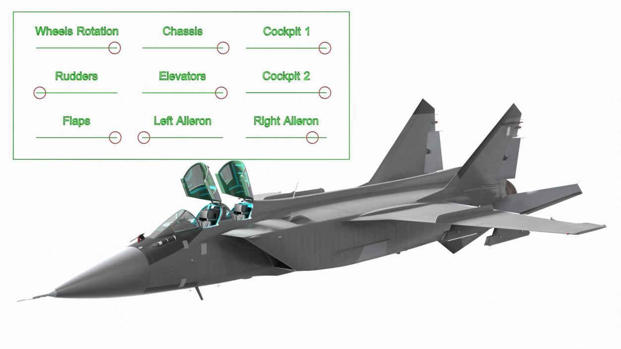 3D Supersonic Interceptor Aircraft Rigged model