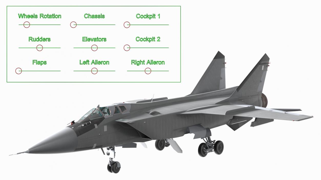 3D Supersonic Interceptor Aircraft Rigged model