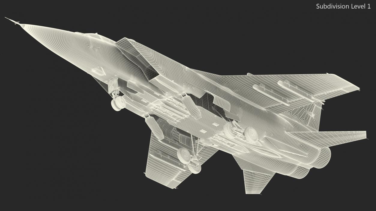 3D Supersonic Interceptor Aircraft Rigged model