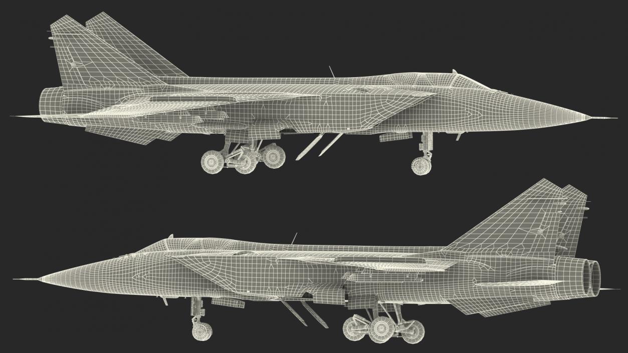 3D Supersonic Interceptor Aircraft Rigged model