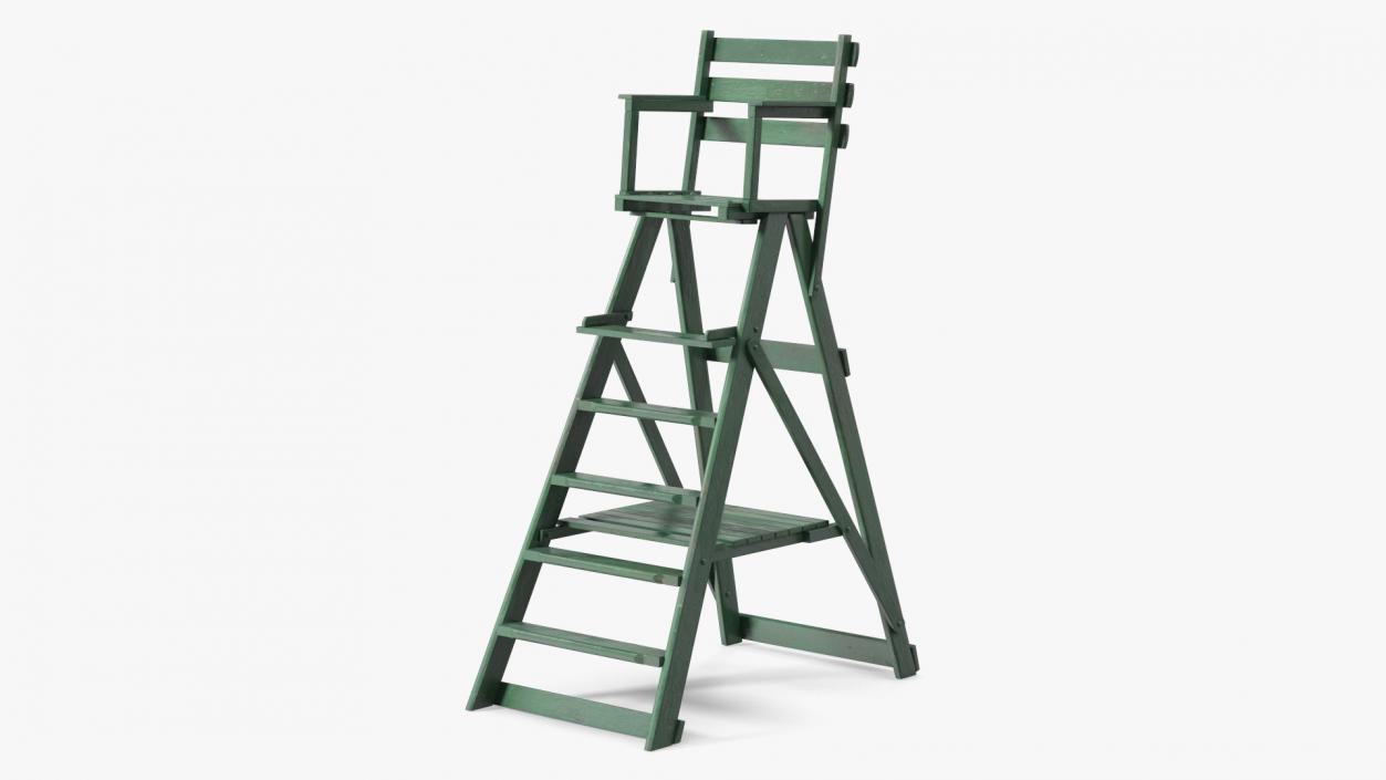 Wooden Umpire Chair 3D model